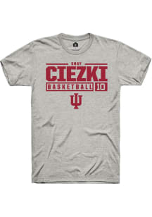 Shay Ciezki  Indiana Hoosiers Ash Rally NIL Stacked Box Short Sleeve T Shirt