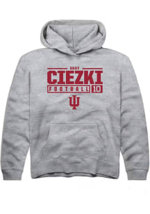 Shay Ciezki  Rally Indiana Hoosiers Youth Grey NIL Stacked Box Style Long Sleeve Hoodie