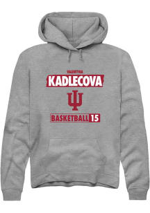 Valentyna Kadlecova  Rally Indiana Hoosiers Mens Grey NIL Striped Long Sleeve Hoodie