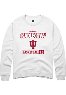Valentyna Kadlecova  Rally Indiana Hoosiers Mens White NIL Striped Long Sleeve Crew Sweatshirt