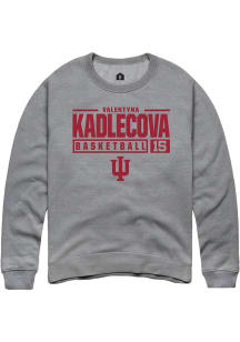Valentyna Kadlecova  Rally Indiana Hoosiers Mens Graphite NIL Stacked Box Long Sleeve Crew Sweatsh..