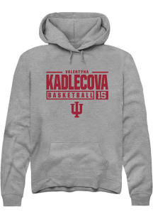 Valentyna Kadlecova  Rally Indiana Hoosiers Mens Graphite NIL Stacked Box Long Sleeve Hoodie