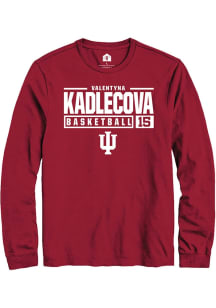 Valentyna Kadlecova  Indiana Hoosiers Cardinal Rally NIL Stacked Box Long Sleeve T Shirt