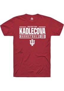Valentyna Kadlecova  Indiana Hoosiers Cardinal Rally NIL Stacked Box Short Sleeve T Shirt