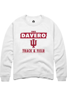 Vince Davero  Rally Indiana Hoosiers Mens White NIL Striped Long Sleeve Crew Sweatshirt