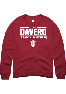Vince Davero  Rally Indiana Hoosiers Mens Cardinal NIL Stacked Box Long Sleeve Crew Sweatshirt