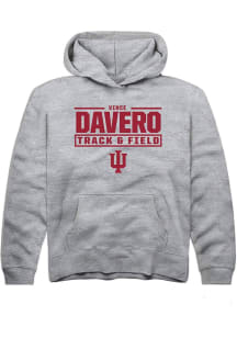 Vince Davero  Rally Indiana Hoosiers Youth Grey NIL Stacked Box Long Sleeve Hoodie