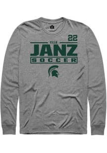 Ella Janz  Michigan State Spartans Graphite Rally NIL Stacked Box Long Sleeve T Shirt