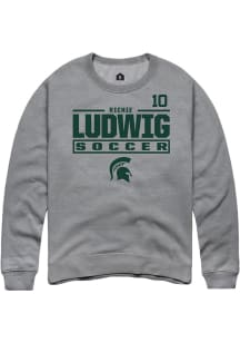 Richie Ludwig  Rally Michigan State Spartans Mens Graphite NIL Stacked Box Long Sleeve Crew Sweats..