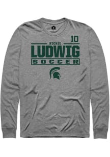 Richie Ludwig  Michigan State Spartans Graphite Rally NIL Stacked Box Long Sleeve T Shirt