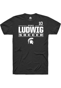 Richie Ludwig  Michigan State Spartans Black Rally NIL Stacked Box Short Sleeve T Shirt