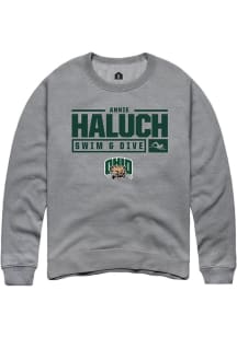 Annie Haluch  Rally Ohio Bobcats Mens Graphite NIL Stacked Box Long Sleeve Crew Sweatshirt