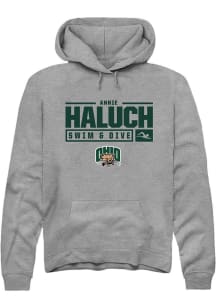 Annie Haluch  Rally Ohio Bobcats Mens Graphite NIL Stacked Box Long Sleeve Hoodie