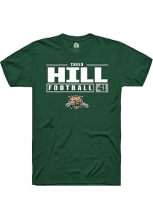 Creed Hill  Ohio Bobcats Green Rally Football NIL Stacked Box Short Sleeve T Shirt