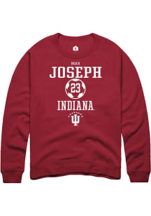 Noah Joseph  Rally Indiana Hoosiers Mens Red NIL Sport Icon Long Sleeve Crew Sweatshirt