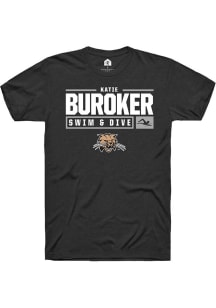 Katie Buroker  Ohio Bobcats Black Rally NIL Stacked Box Short Sleeve T Shirt