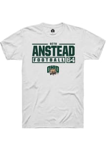 Seth Anstead  Ohio Bobcats White Rally Football NIL Stacked Box Short Sleeve T Shirt