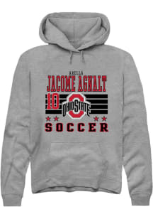 Arella Jacome Agnalt  Rally Ohio State Buckeyes Mens Grey NIL Striped Long Sleeve Hoodie