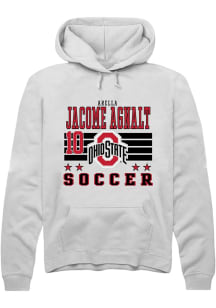 Arella Jacome Agnalt  Rally Ohio State Buckeyes Mens White NIL Striped Long Sleeve Hoodie