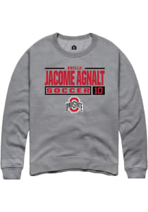 Arella Jacome Agnalt  Rally Ohio State Buckeyes Mens Graphite NIL Stacked Box Long Sleeve Crew Swe..