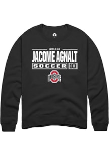 Arella Jacome Agnalt  Rally Ohio State Buckeyes Mens Black NIL Stacked Box Long Sleeve Crew Sweats..