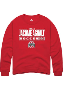 Arella Jacome Agnalt  Rally Ohio State Buckeyes Mens Red NIL Stacked Box Long Sleeve Crew Sweatshi..
