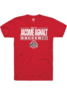 Arella Jacome Agnalt  Ohio State Buckeyes Red Rally NIL Stacked Box Short Sleeve T Shirt