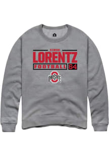 Simon Lorentz  Rally Ohio State Buckeyes Mens Graphite Football NIL Stacked Box Long Sleeve Crew S..