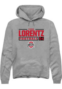 Simon Lorentz  Rally Ohio State Buckeyes Mens Graphite Football NIL Stacked Box Long Sleeve Hoodie