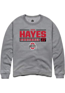 Zach Hayes  Rally Ohio State Buckeyes Mens Graphite Football NIL Stacked Box Long Sleeve Crew Swea..