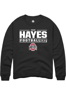Zach Hayes  Rally Ohio State Buckeyes Mens Black Football NIL Stacked Box Long Sleeve Crew Sweatsh..