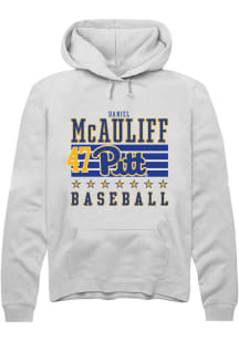 Daniel McAuliff  Rally Pitt Panthers Mens White NIL Striped Long Sleeve Hoodie