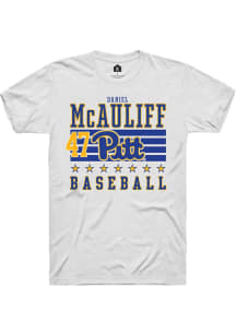 Daniel McAuliff  Pitt Panthers White Rally NIL Striped Short Sleeve T Shirt