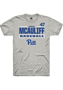 Daniel McAuliff  Pitt Panthers Ash Rally NIL Stacked Box Short Sleeve T Shirt
