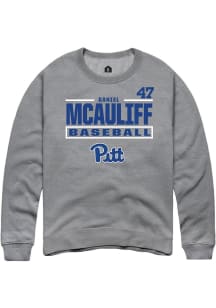 Daniel McAuliff  Rally Pitt Panthers Mens Graphite NIL Stacked Box Long Sleeve Crew Sweatshirt