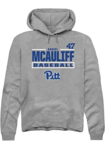 Daniel McAuliff  Rally Pitt Panthers Mens Graphite NIL Stacked Box Long Sleeve Hoodie
