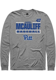 Daniel McAuliff  Pitt Panthers Graphite Rally NIL Stacked Box Long Sleeve T Shirt