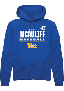 Daniel McAuliff  Rally Pitt Panthers Mens Blue NIL Stacked Box Long Sleeve Hoodie