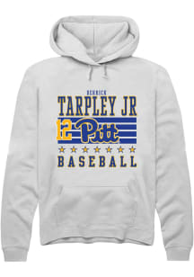 Derrick Tarpley Jr  Rally Pitt Panthers Mens White NIL Striped Long Sleeve Hoodie