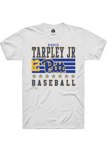 Derrick Tarpley Jr  Pitt Panthers White Rally NIL Striped Short Sleeve T Shirt