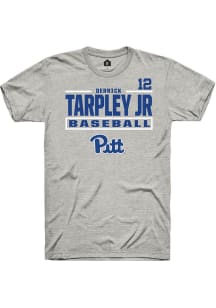 Derrick Tarpley Jr  Pitt Panthers Ash Rally NIL Stacked Box Short Sleeve T Shirt