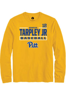 Derrick Tarpley Jr  Pitt Panthers Gold Rally NIL Stacked Box Long Sleeve T Shirt