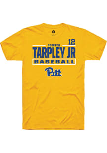 Derrick Tarpley Jr  Pitt Panthers Gold Rally NIL Stacked Box Short Sleeve T Shirt