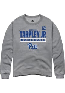 Derrick Tarpley Jr  Rally Pitt Panthers Mens Graphite NIL Stacked Box Long Sleeve Crew Sweatshirt