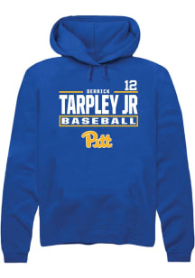 Derrick Tarpley Jr  Rally Pitt Panthers Mens Blue NIL Stacked Box Long Sleeve Hoodie