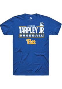 Derrick Tarpley Jr  Pitt Panthers Blue Rally NIL Stacked Box Short Sleeve T Shirt