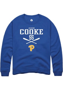Jackson Cooke  Rally Pitt Panthers Mens Blue NIL Sport Icon Long Sleeve Crew Sweatshirt
