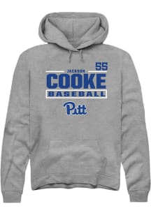 Jackson Cooke  Rally Pitt Panthers Mens Graphite NIL Stacked Box Long Sleeve Hoodie