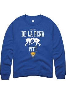 Mateo de la Pena  Rally Pitt Panthers Mens Blue NIL Sport Icon Long Sleeve Crew Sweatshirt