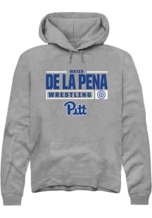 Mateo de la Pena  Rally Pitt Panthers Mens Graphite NIL Stacked Box Long Sleeve Hoodie